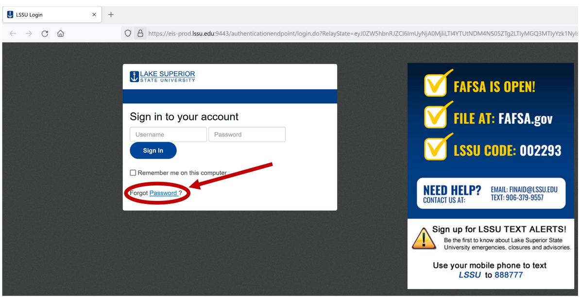 Resetting password