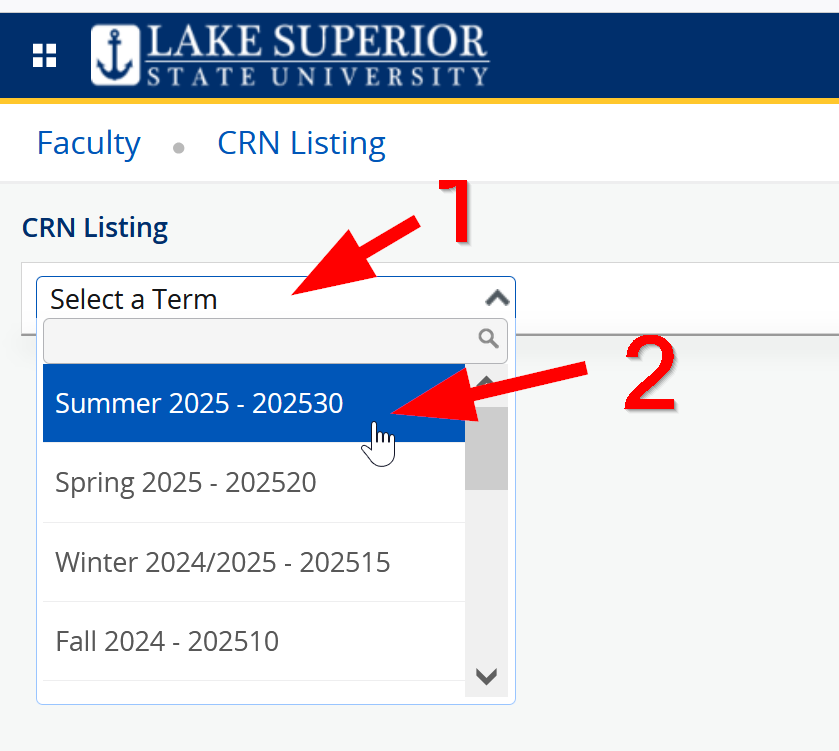 Select the Term