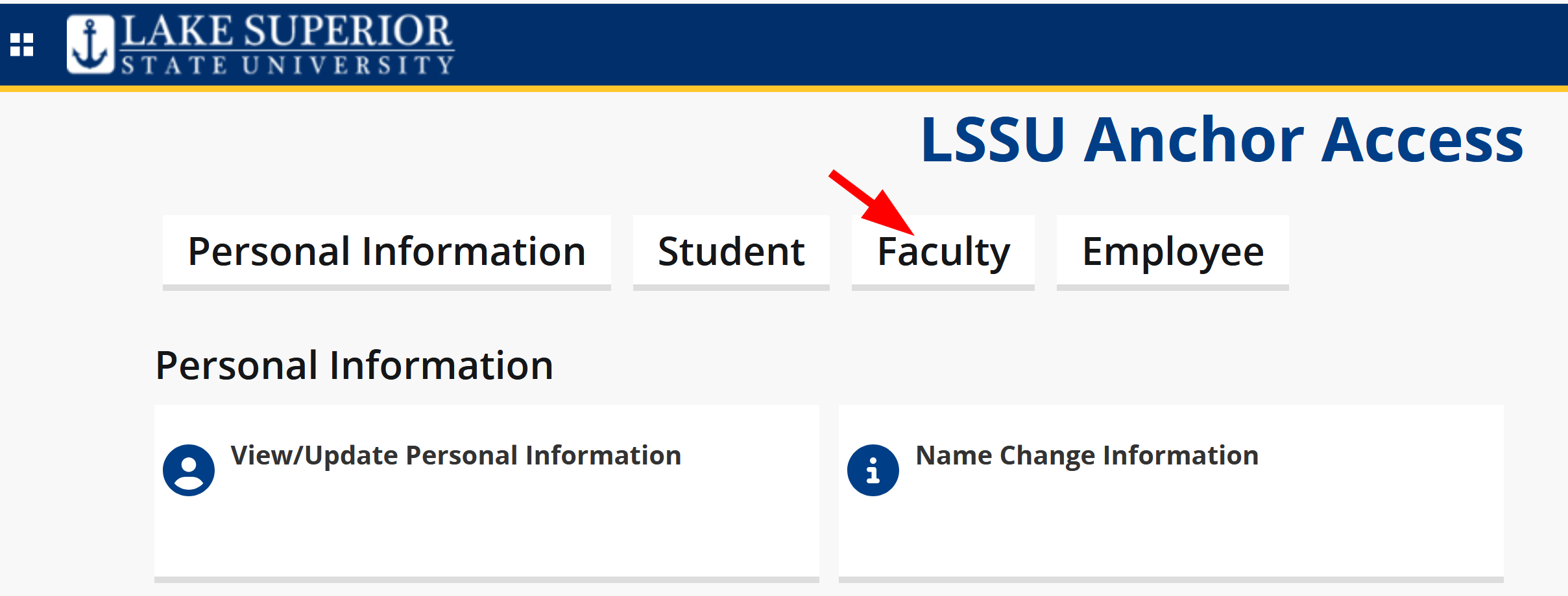 Faculty tab